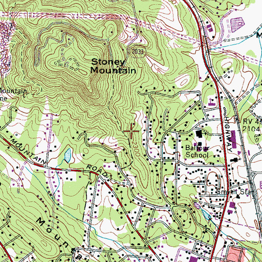 Topographic Map of Balfour Census Designated Place, NC