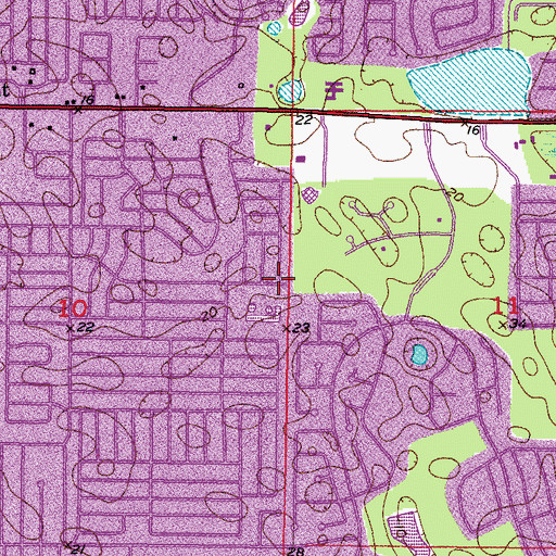 Topographic Map of Bayonet Point Census Designated Place, FL
