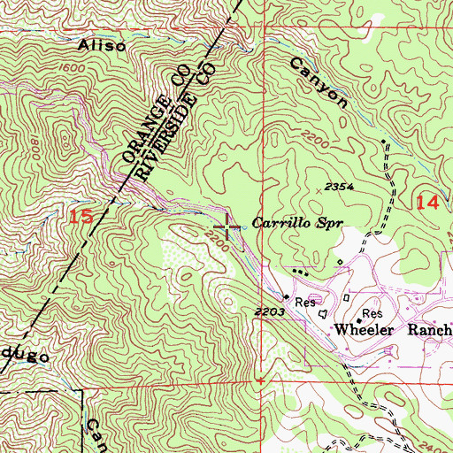 Topographic Map of Carrillo Spring, CA