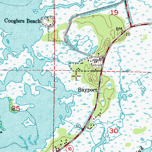 Topographic Map of Bayport Census Designated Place, FL