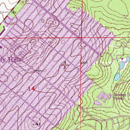 Topographic Map of Beverly Hills Census Designated Place, FL