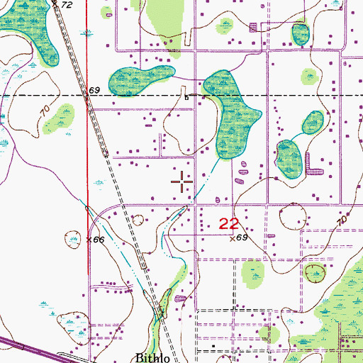 Topographic Map of Bithlo Census Designated Place, FL
