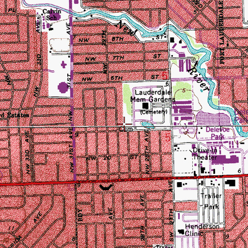 Topographic Map of Boulevard Gardens Census Designated Place, FL