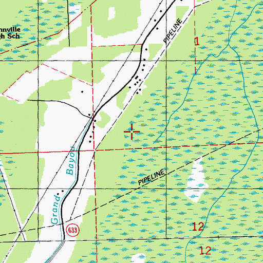 Topographic Map of Boutte Census Designated Place, LA