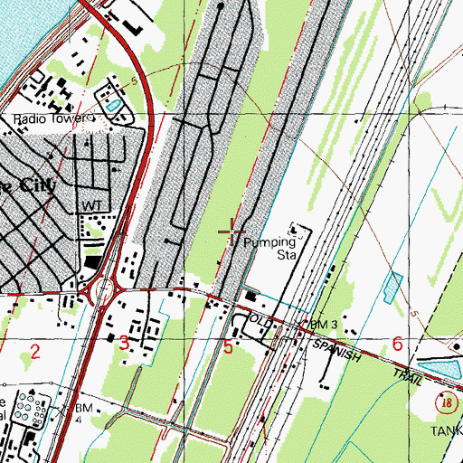 Topographic Map of Bridge City Census Designated Place, LA