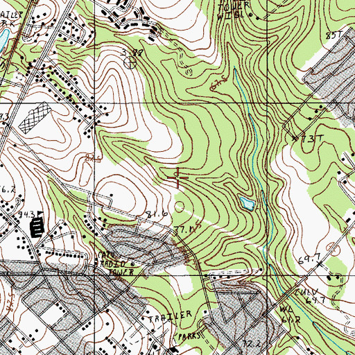 Topographic Map of Brookdale Census Designated Place, SC