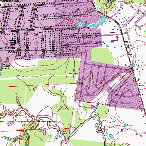 Topographic Map of Brownfields Census Designated Place, LA