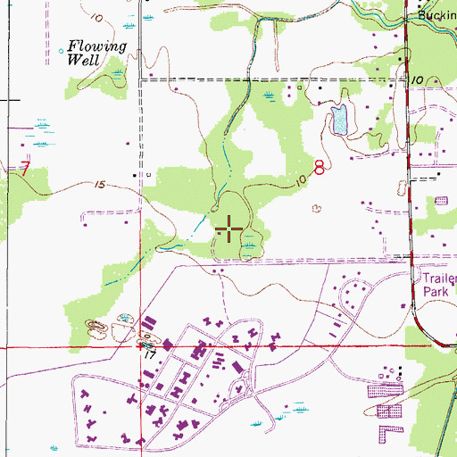 Topographic Map of Buckingham Census Designated Place, FL