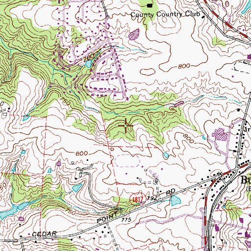Topographic Map of Buckner Census Designated Place, KY