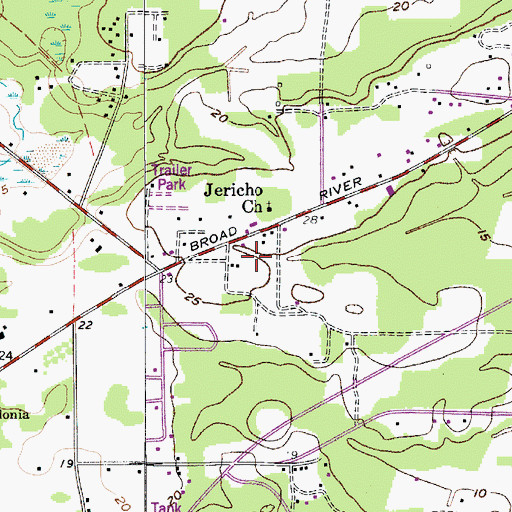 Topographic Map of Burton Census Designated Place, SC