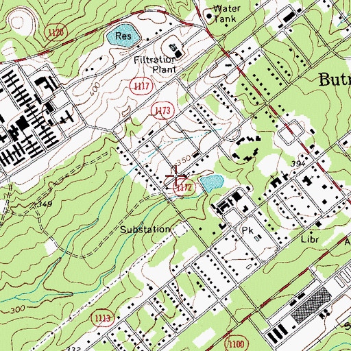 Topographic Map of Butner Census Designated Place (historical), NC