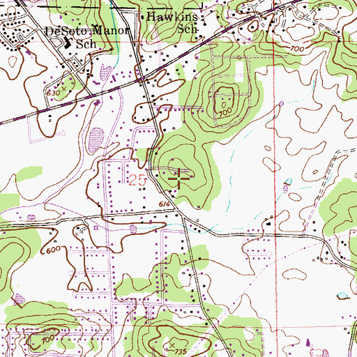 Topographic Map of Bynum Census Designated Place (historical), AL