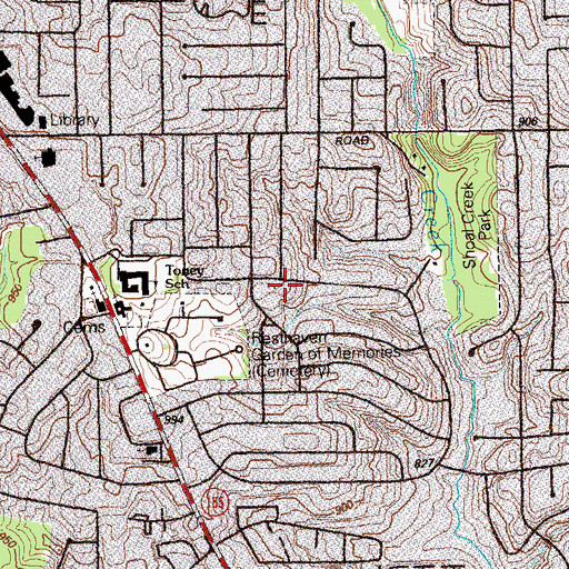 Topographic Map of Candler-McAfee Census Designated Place, GA