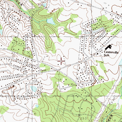 Topographic Map of Centerville Census Designated Place, SC