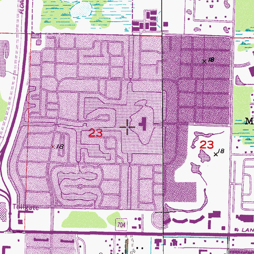 Topographic Map of Century Village Census Designated Place, FL