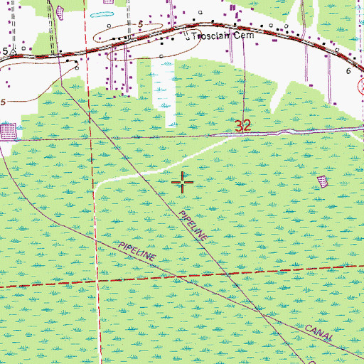 Topographic Map of Chackbay Census Designated Place, LA