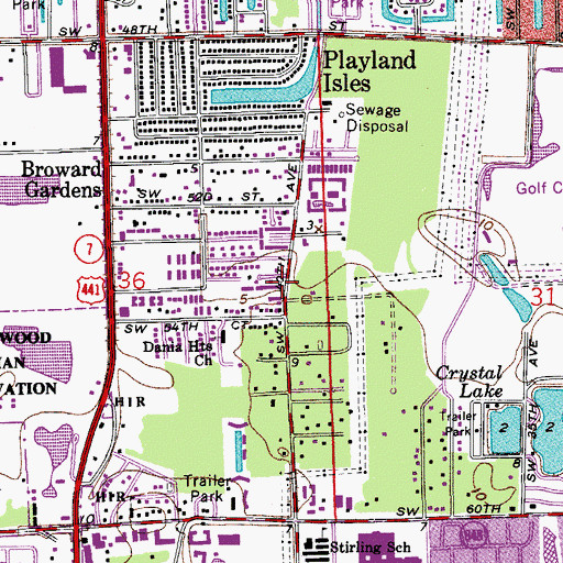 Topographic Map of Chambers Estates Census Designated Place (historical), FL