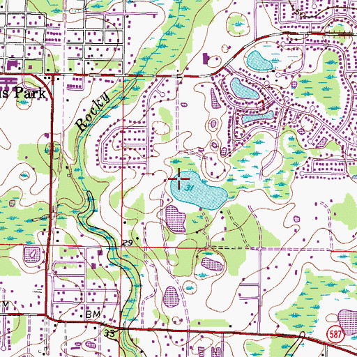 Topographic Map of Citrus Park Census Designated Place, FL