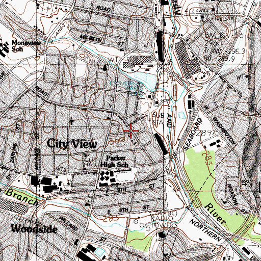 Topographic Map of City View Census Designated Place, SC