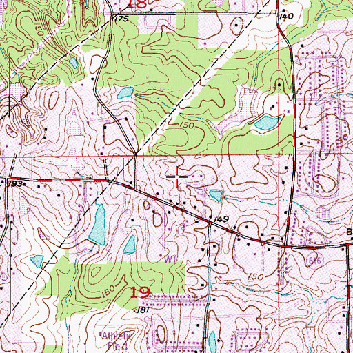 Topographic Map of Claiborne Census Designated Place, LA