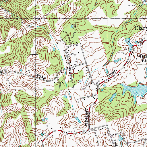 Topographic Map of Claryville Census Designated Place, KY