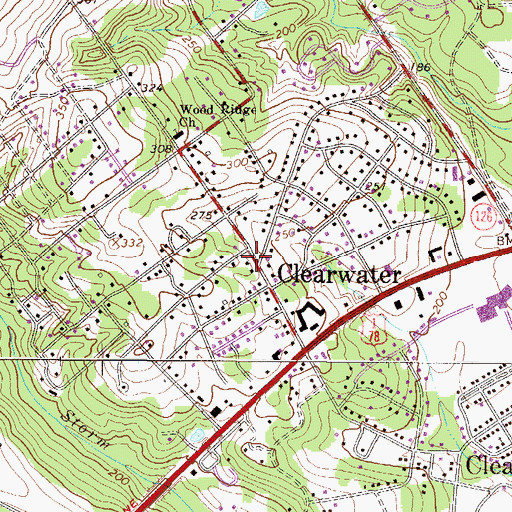 Topographic Map of Clearwater Census Designated Place, SC