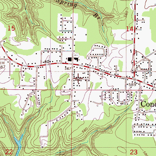 Topographic Map of Concord Census Designated Place, AL