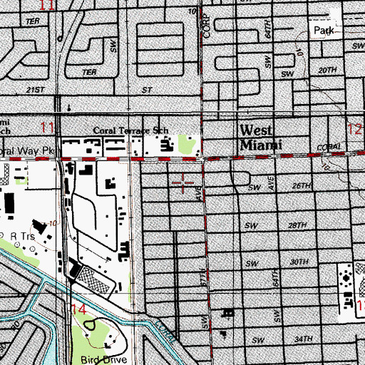 Topographic Map of Coral Terrace Census Designated Place, FL