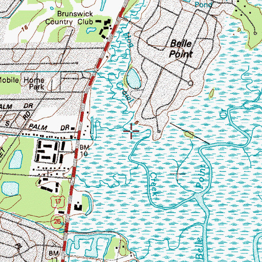 Topographic Map of Country Club Estates Census Designated Place, GA