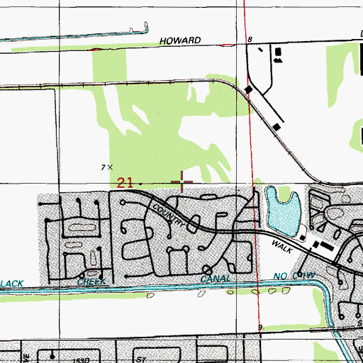 Topographic Map of Country Walk Census Designated Place, FL