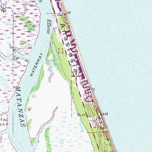 Topographic Map of Crescent Beach Census Designated Place, FL