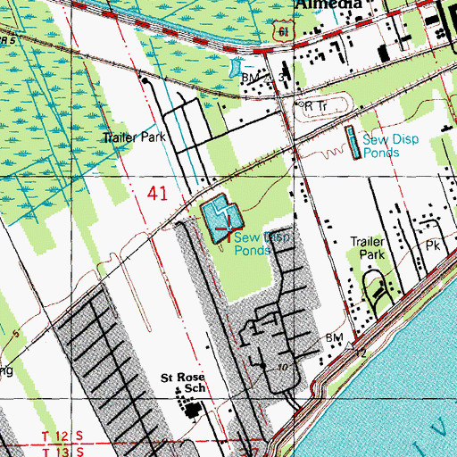 Topographic Map of Saint Rose Census Designated Place, LA