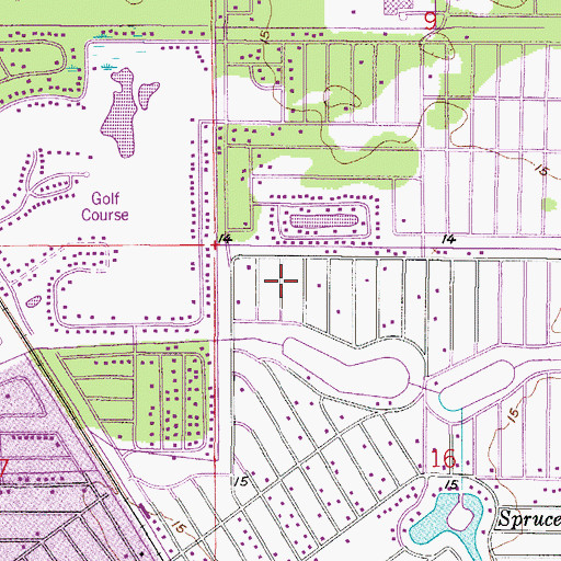 Topographic Map of San Carlos Park Census Designated Place, FL
