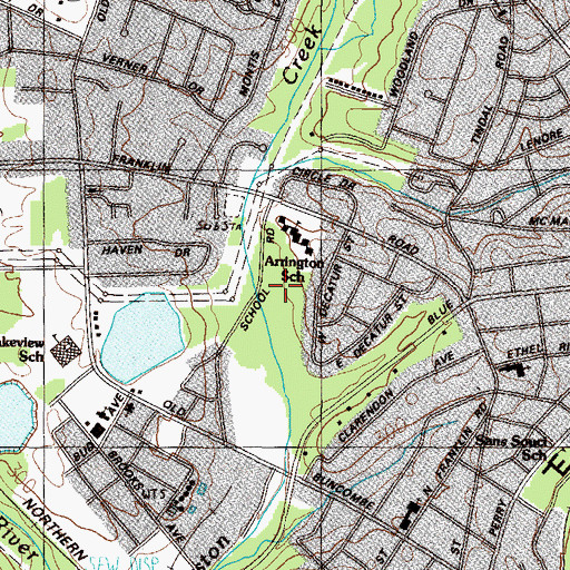 Topographic Map of Sans Souci Census Designated Place, SC