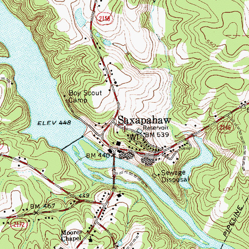 Topographic Map of Saxapahaw Census Designated Place, NC