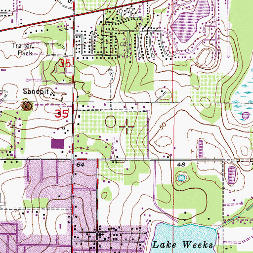 Topographic Map of Seffner Census Designated Place, FL