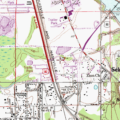 Topographic Map of Selmont-West Selmont Census Designated Place, AL