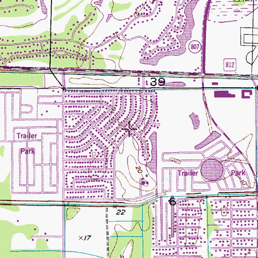 Topographic Map of Seminole Manor Census Designated Place, FL