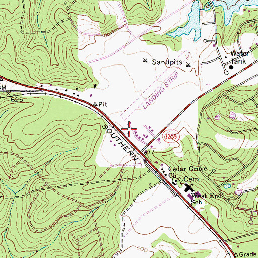 Topographic Map of Seven Lakes Census Designated Place, NC