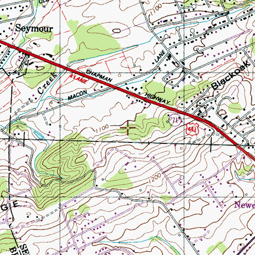 Topographic Map of Seymour Census Designated Place, TN