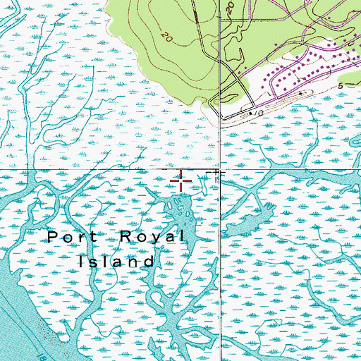 Topographic Map of Shell Point Census Designated Place, SC