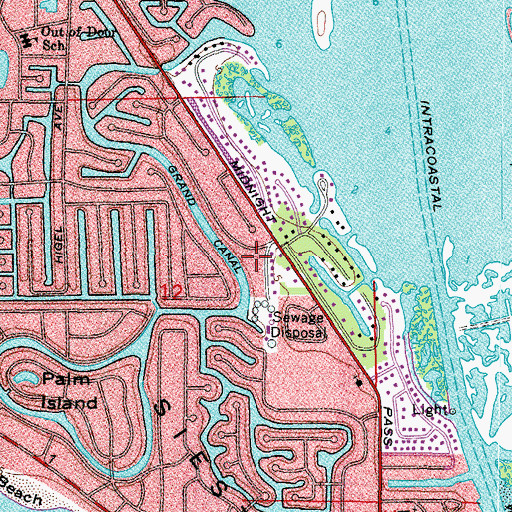 Topographic Map of Siesta Key Census Designated Place, FL