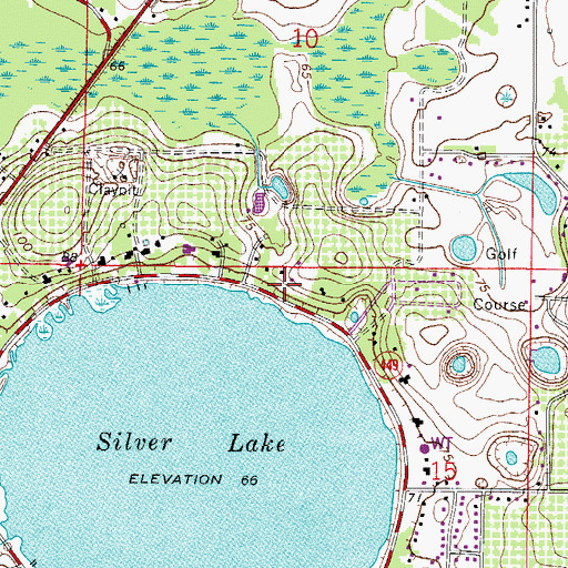Topographic Map of Silver Lake Census Designated Place, FL