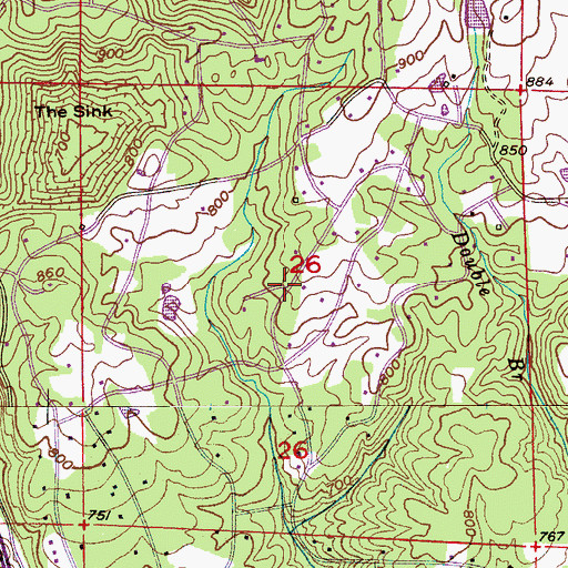 Topographic Map of Smoke Rise Census Designated Place, AL