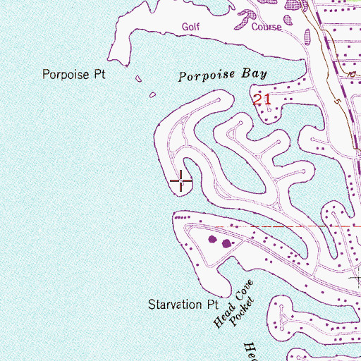 Topographic Map of South Beach Census Designated Place, FL