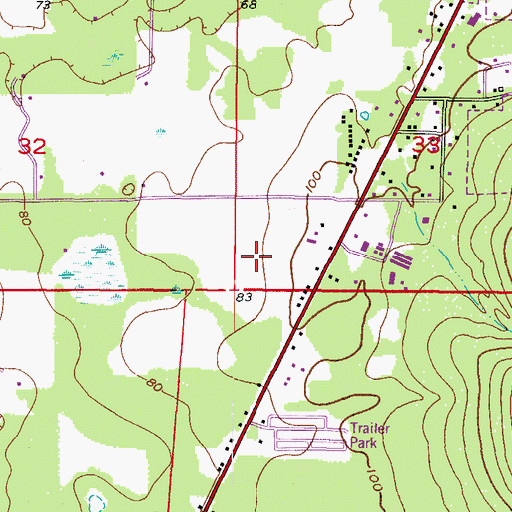 Topographic Map of South Brooksville Census Designated Place, FL