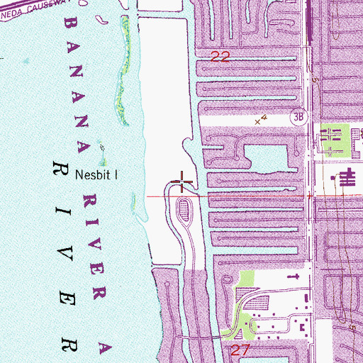 Topographic Map of South Patrick Shores Census Designated Place, FL