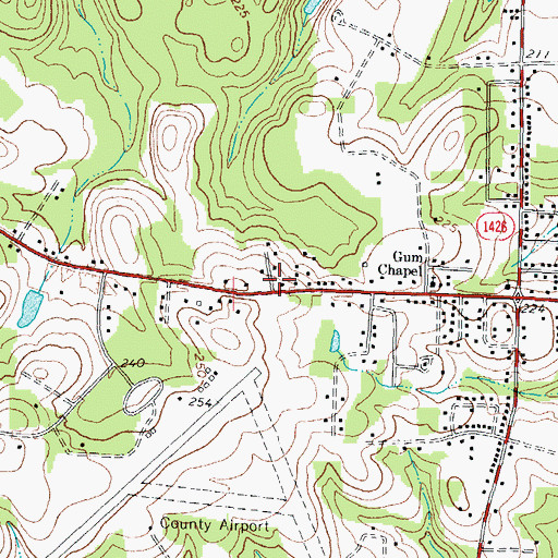 Topographic Map of South Rosemary Census Designated Place, NC