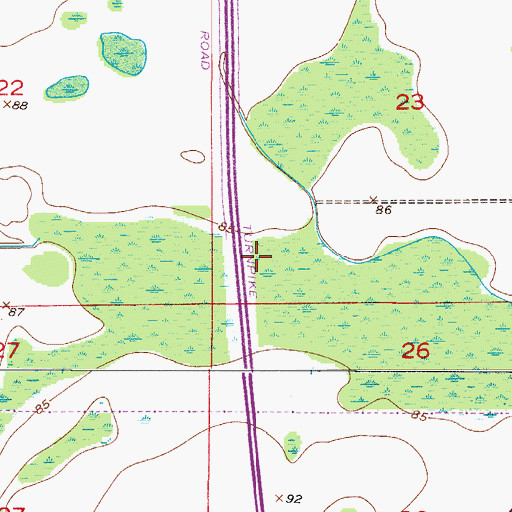Topographic Map of Southchase Census Designated Place, FL