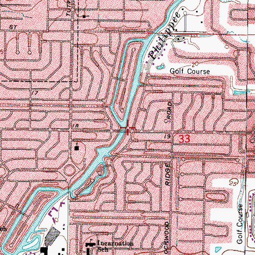 Topographic Map of Southgate Census Designated Place, FL